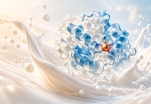 a lactoferrina es una glicoproteína presente en la leche de los mamíferos